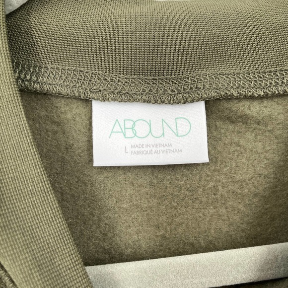 Abound Olive Night Mock Neck Long Sleeve Cropped Fleece Pullover Size Medium New - Picture 4 of 6